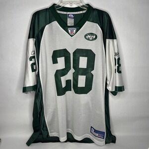 New York Jets Jersey Mens XL Green White NFL Football Curtis Martin 28 Reebok